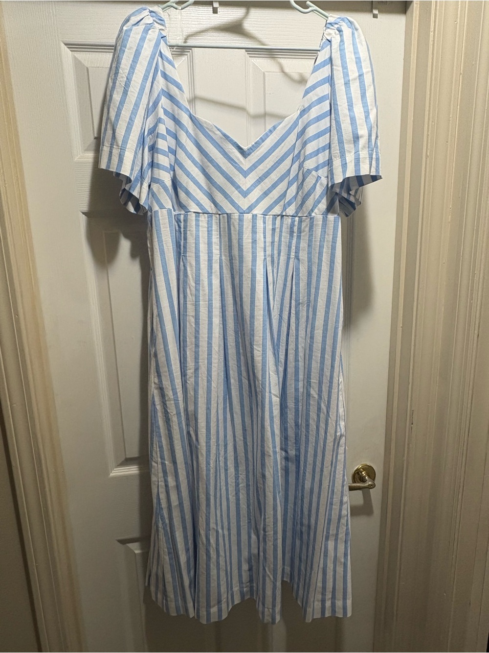 a new day Blue and White Striped Midi Dress
